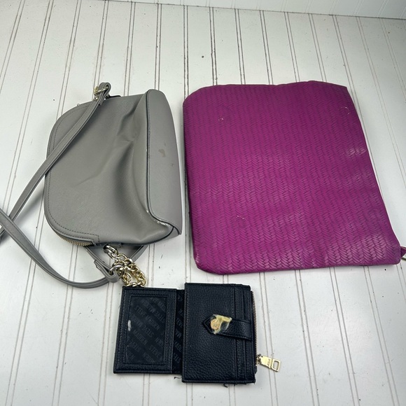 Steve Madden 3PC Handbag Set Crossbody Purse Pink Clutch Black Wallet Bundle - Picture 3 of 13